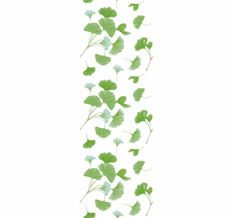 Papel tapiz hojas diseño ginkgo biloba - TenVinilo