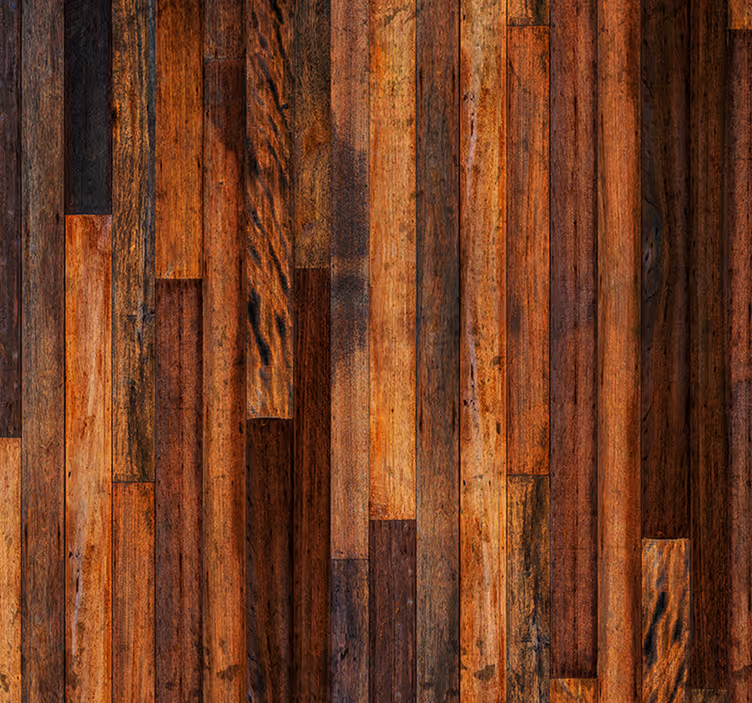 Papel pintado madera listones tonos marrones - TenVinilo