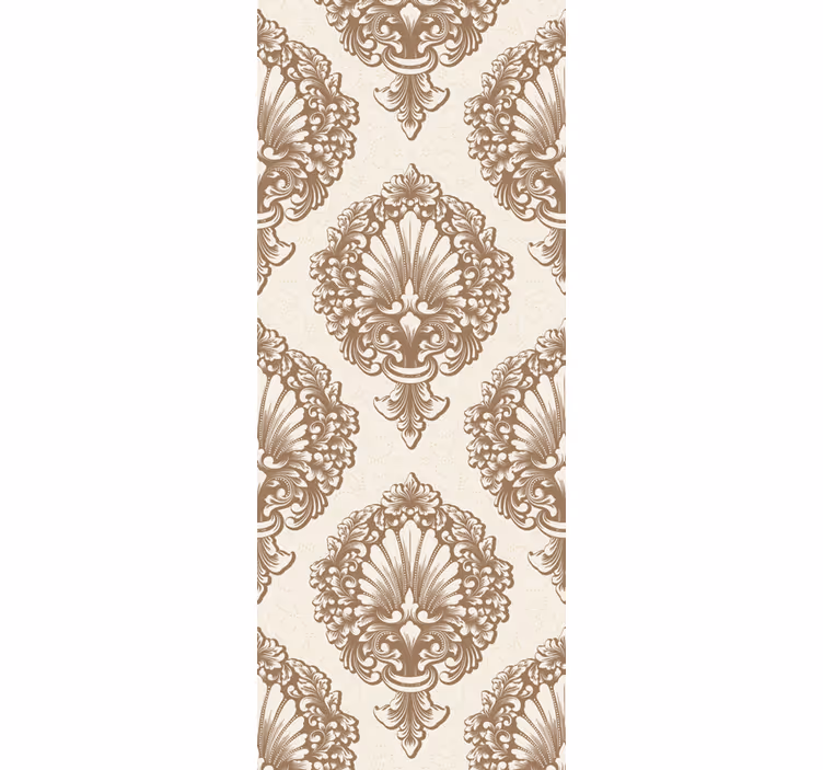 Papel tapiz barroco patrones elegantes de conchas - TenVinilo