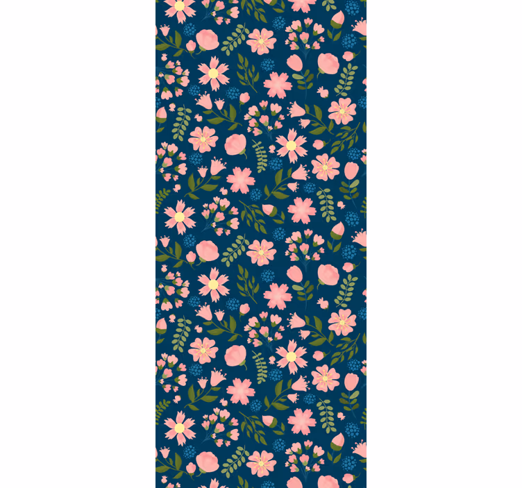 Papel pintado flores Estampado de flores 'floflo' azul - TenVinilo