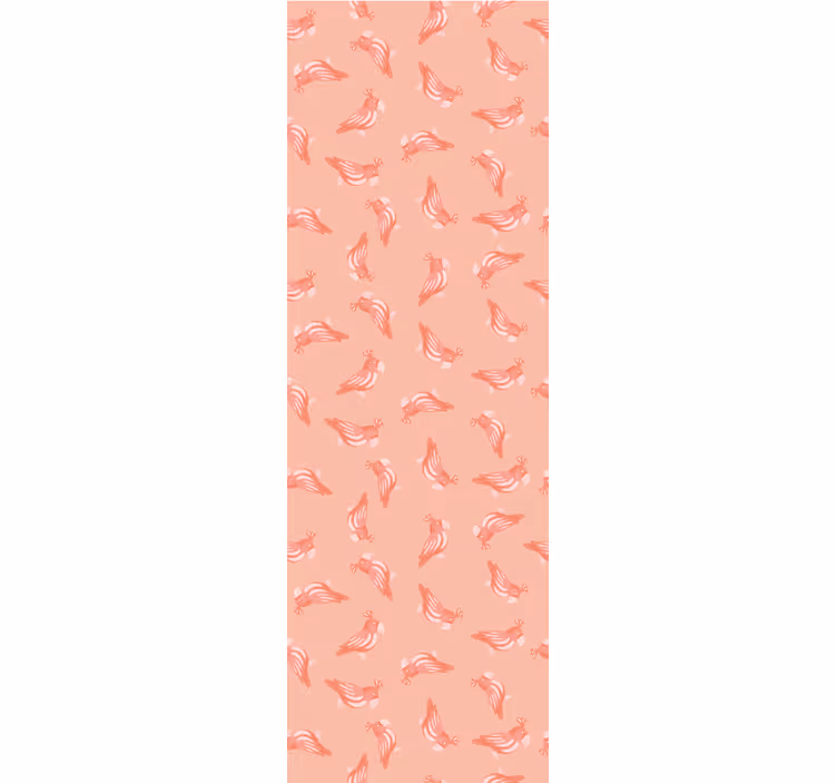 Papel tapiz pájaros patrón rosa elegante - TenVinilo