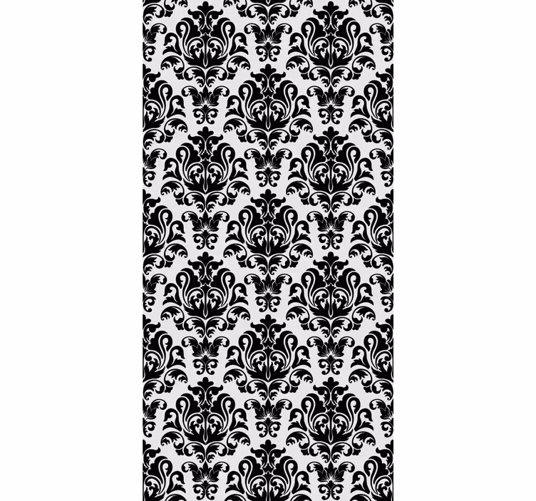Papel tapiz barroco elegante patrón monocromático - TenVinilo