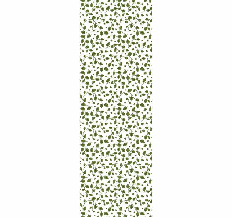 Papel pintado naturaleza Hojas verdes sobre fondo blanco - TenVinilo