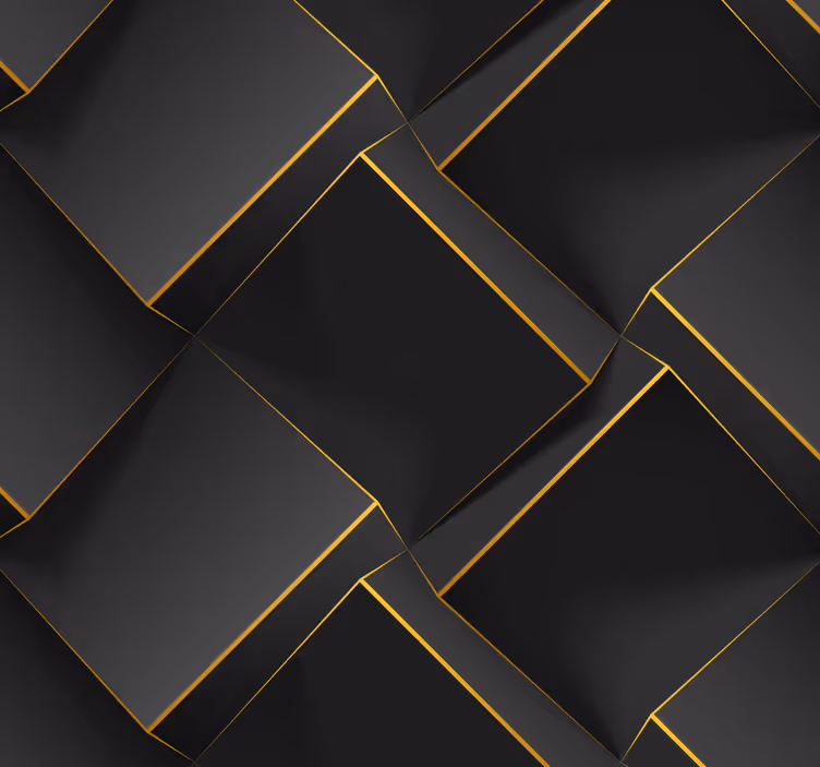 Papel tapiz 3D patrones geométricos negros - TenVinilo
