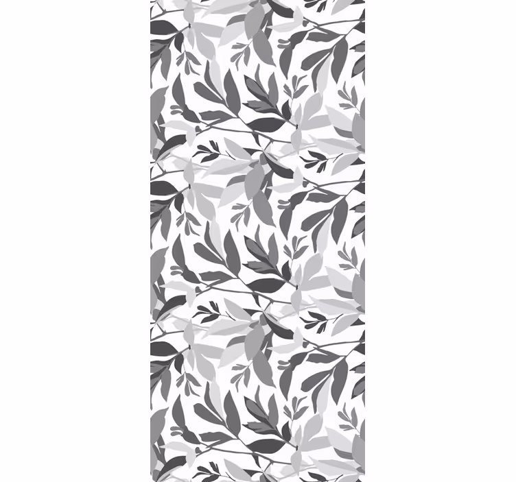 Papel tapiz hojas patrón gris horizontal - TenVinilo