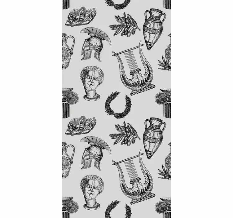 Papel tapiz clásico iconografía romana - TenVinilo