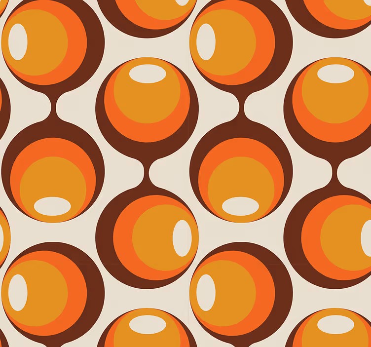 Papel tapiz vintage diseño semioblongo años 70 - TenVinilo
