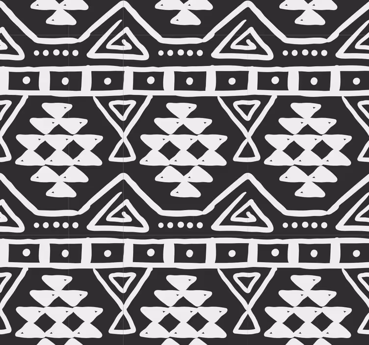 Papel pintado negro y blanco estilo bohemio - TenVinilo