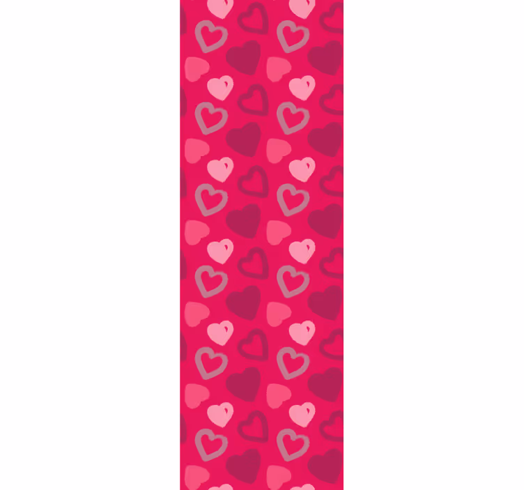 Papel pintado juvenil rosa fucsia de corazones - TenVinilo