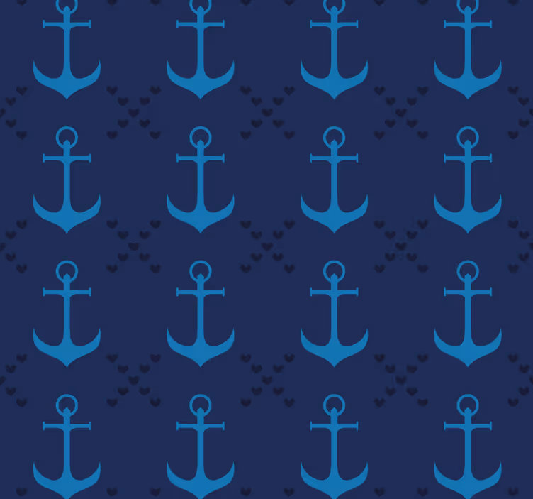 Papel tapiz para sala anclas azul marino - TenVinilo