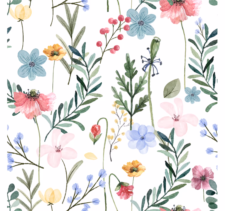 Papel de pared para salón flores y plantas - TenVinilo