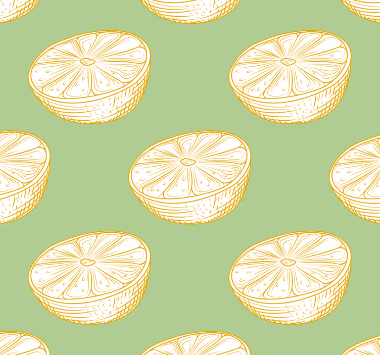 Papel tapiz cocina patrón de cítricos ornamentales - TenVinilo