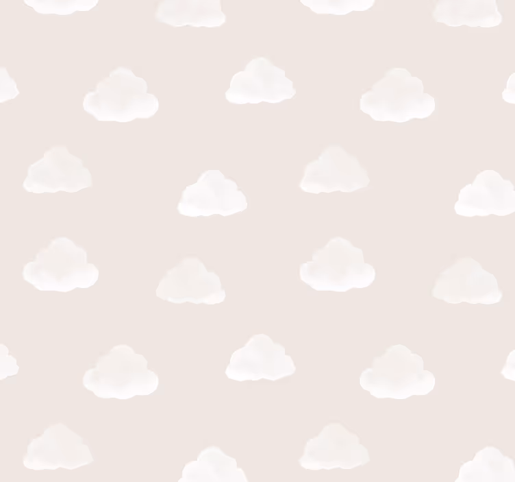Papel tapiz bebé patrón de nubes beige - TenVinilo