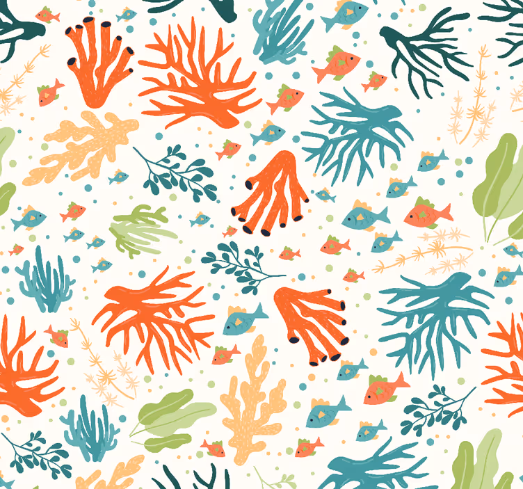 Papel tapiz naturaleza botánicos marinos - TenVinilo