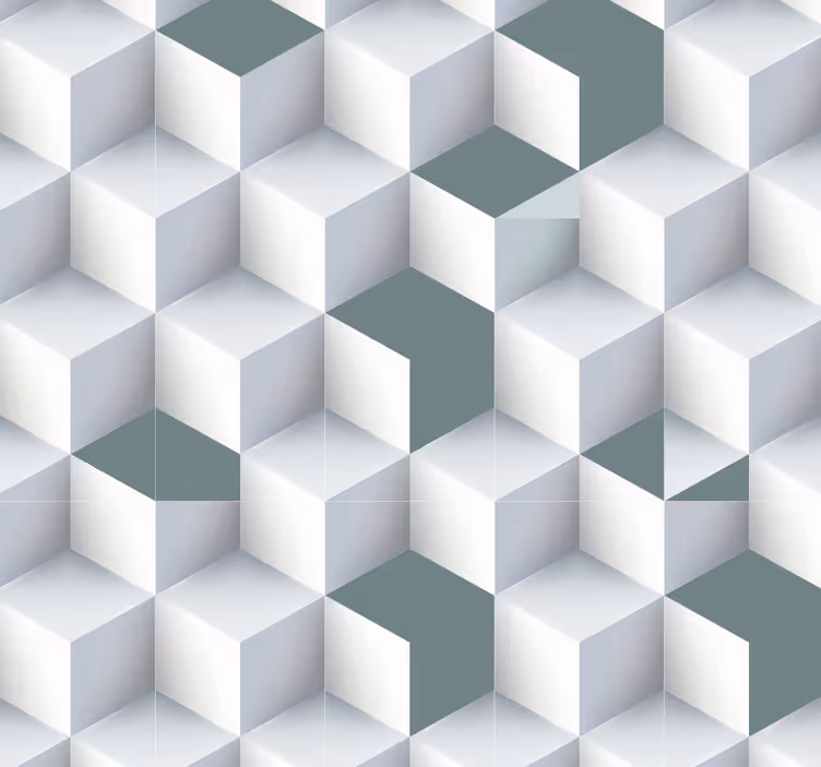 Papel tapiz geométrico ilusión de cubo geométrico - TenVinilo