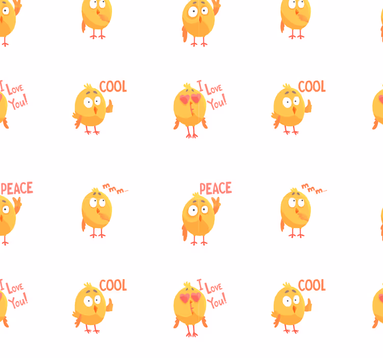 Papel tapiz animales patrón de dibujos animados de pollito - TenVinilo