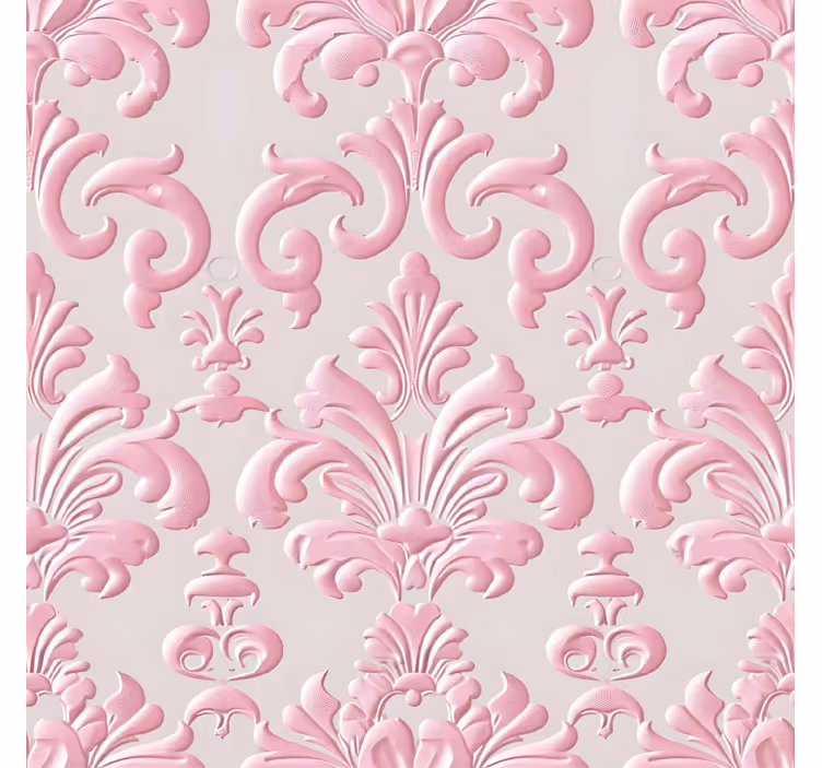 Papel tapiz barroco patrón rosa - TenVinilo