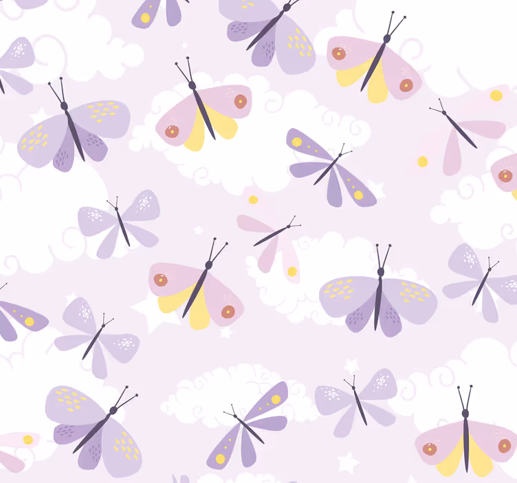 Papel decorativo de mariposas el cielo estaba lleno de nubes púrp - TenVinilo