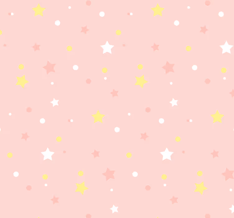 Papel pintado bebé estrellas de fondo rosa - TenVinilo