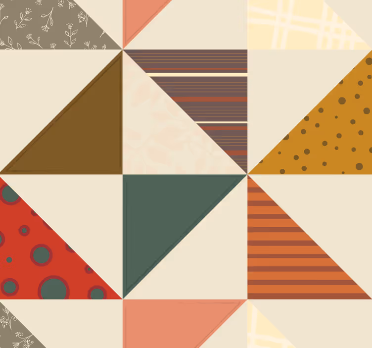 Papel pintado triangulos Patrón de triángulo geométrico patchwork - TenVinilo