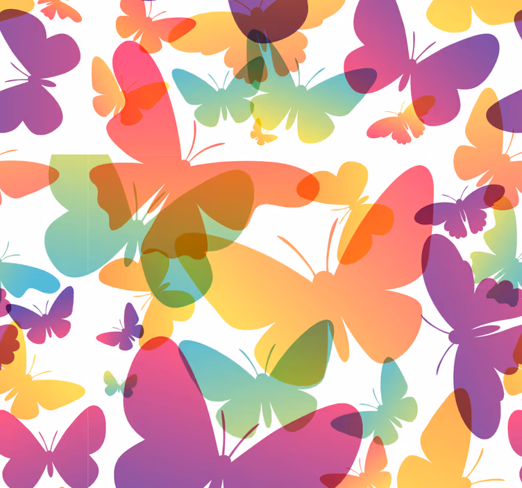 Papel pintado salón de mariposas multicolor - TenVinilo