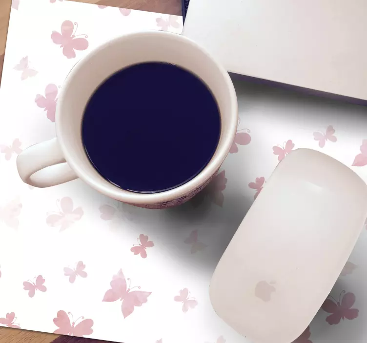 Alfombrilla de ratón patrón mariposas rosas - TenVinilo