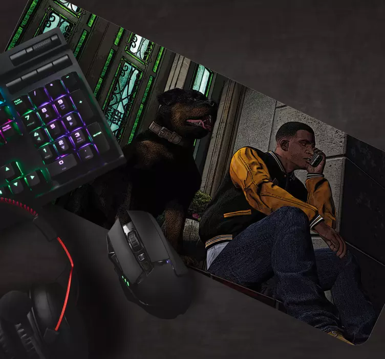 Alfombrilla gaming xxl Perro gta pitbull - TenVinilo