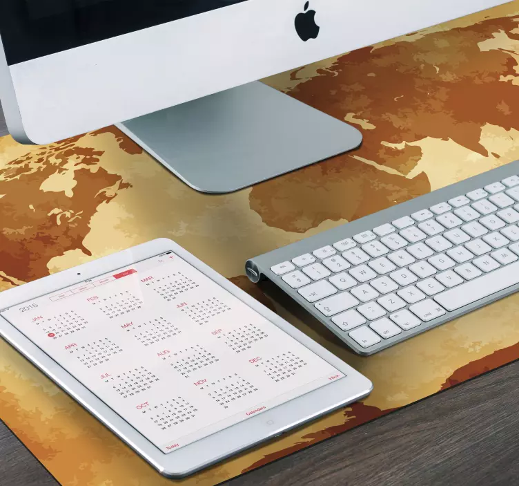 Alfombrilla xxl mapamundi vintage naranja - TenVinilo