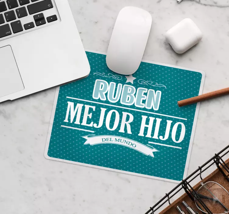 Alfombrilla de ratón personalizable mejor hijo: Mejor hijo - TenVinilo
