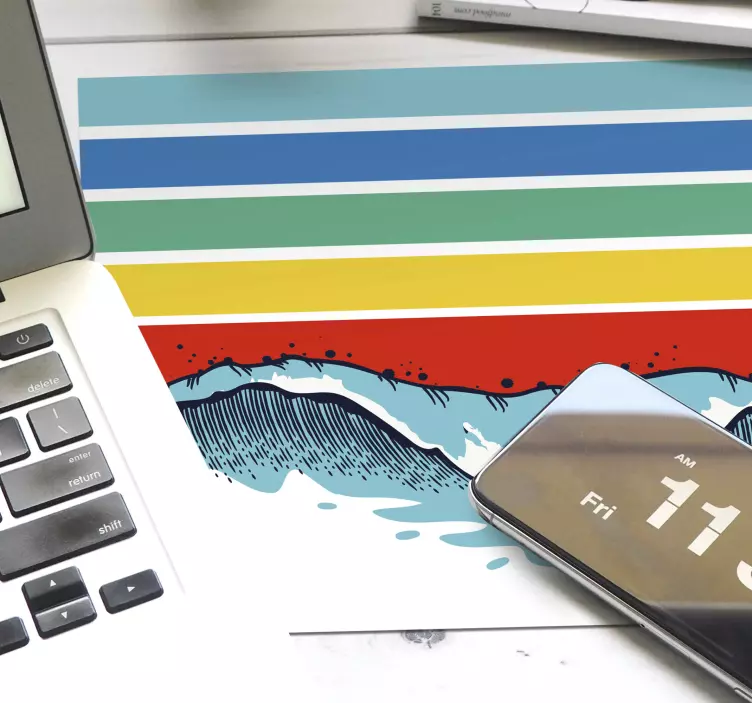 Alfombrilla ratón original olas vintage - TenVinilo