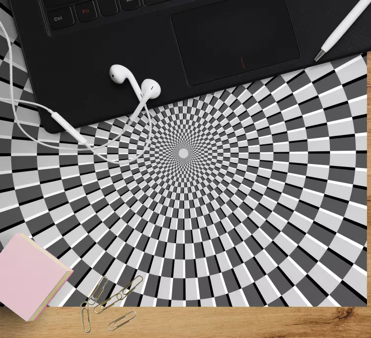 Alfombrilla raton original Espiral blanco y negro - TenVinilo