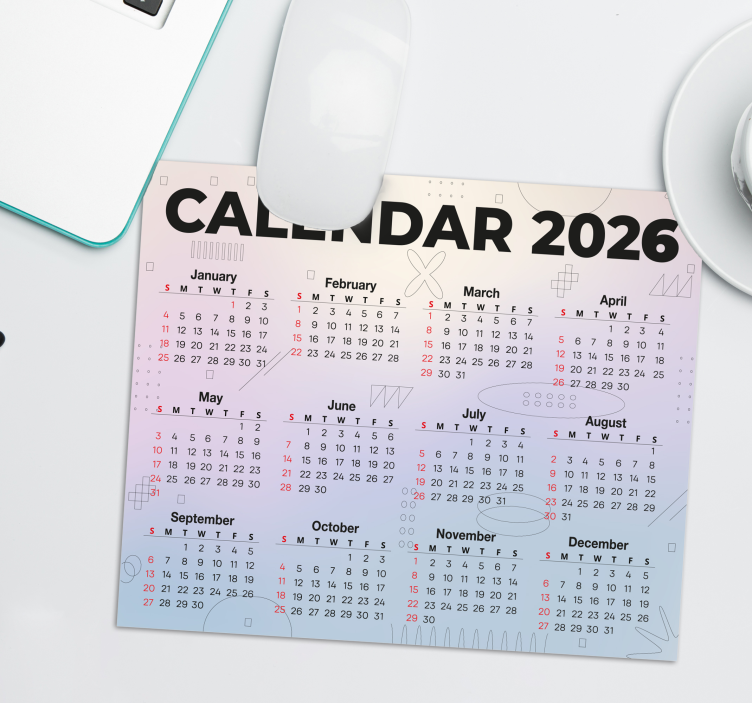 Mousepad calendario 2026 - TenVinilo