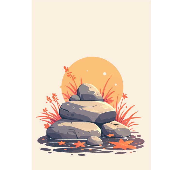 Cortina roller baño piedras en el agua - TenVinilo