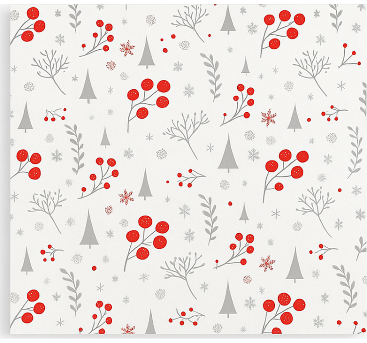 Cortina roller living comedor patrón navideño vintage - TenVinilo