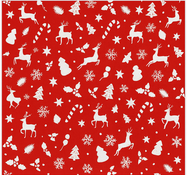 Cortina roller living comedor patrón de papá noel en colores past - TenVinilo