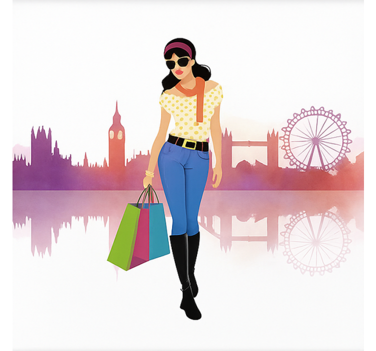 Cortina roller juvenil chica de ciudad londinense - TenVinilo