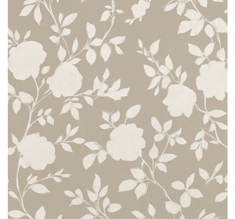 Cortina roller juvenil elegantes flores beige - TenVinilo