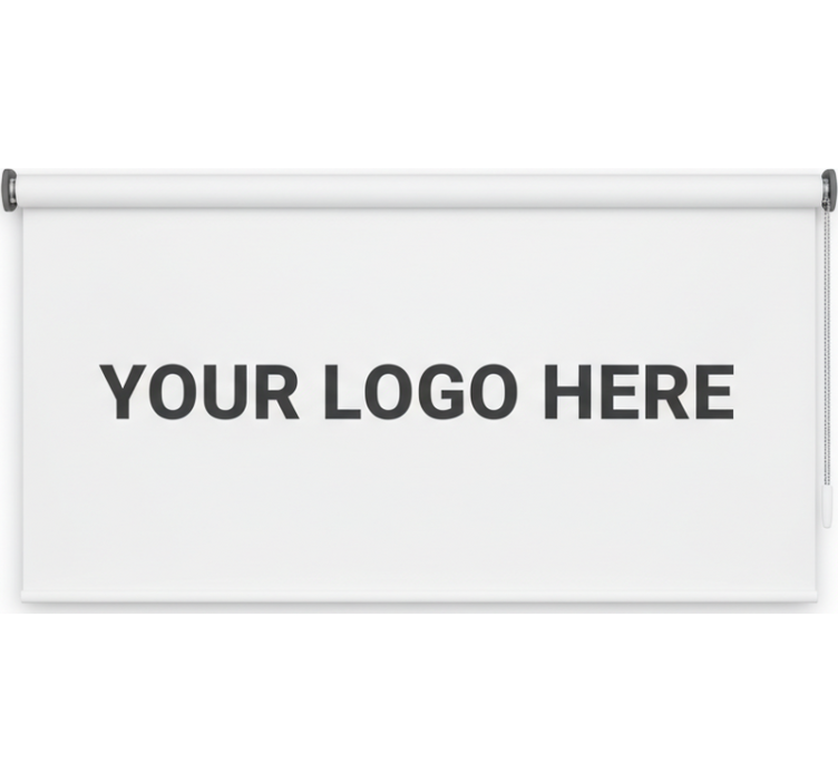 Cortina roller oficina con logo empresarial personalizado - TenVinilo