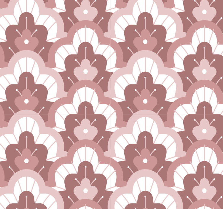 Cortina roller comedor papel pintado vintage rosa - TenVinilo