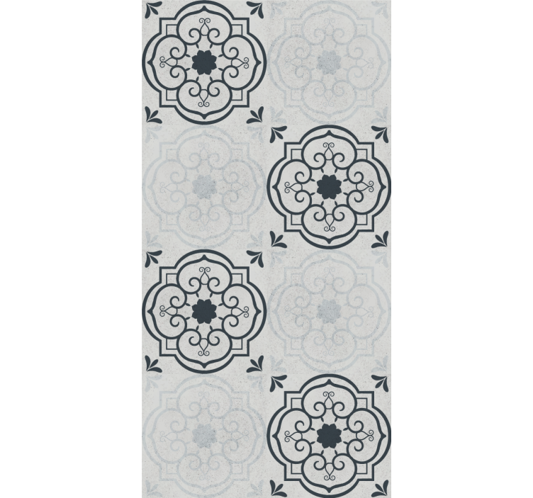 Cortina roller cocina azulejos gris elegante - TenVinilo