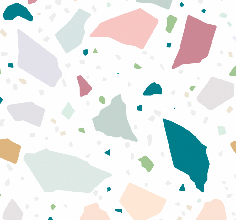 Cortina roller cocina terrazzo geométrico colorido - TenVinilo