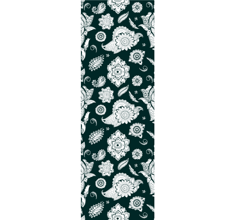 Cortina roller cocina motivo de azulejos florales - TenVinilo