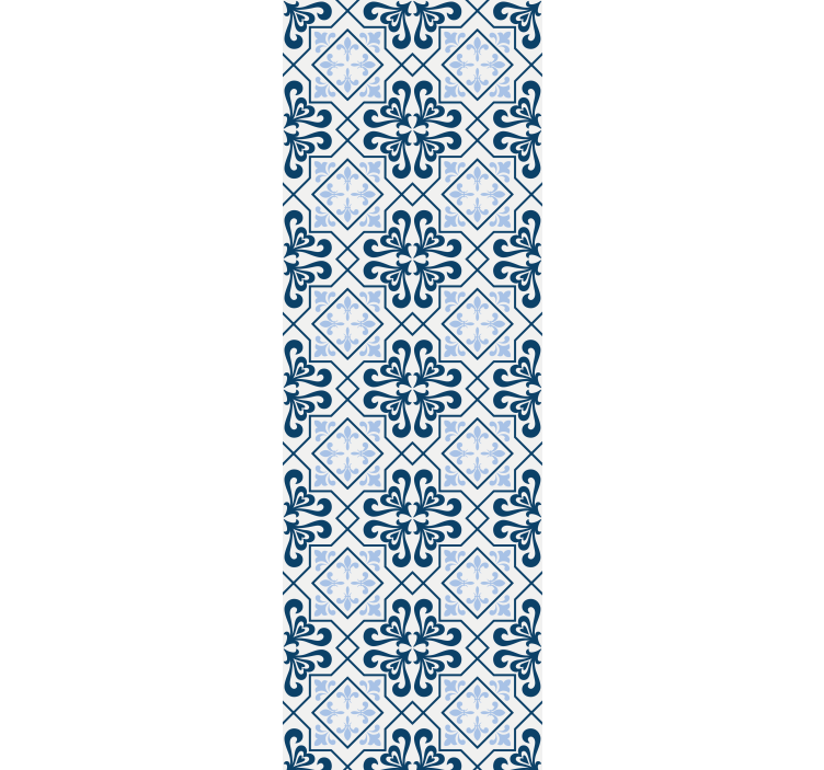 Cortina roller cocina azulejo portugués típico azul - TenVinilo