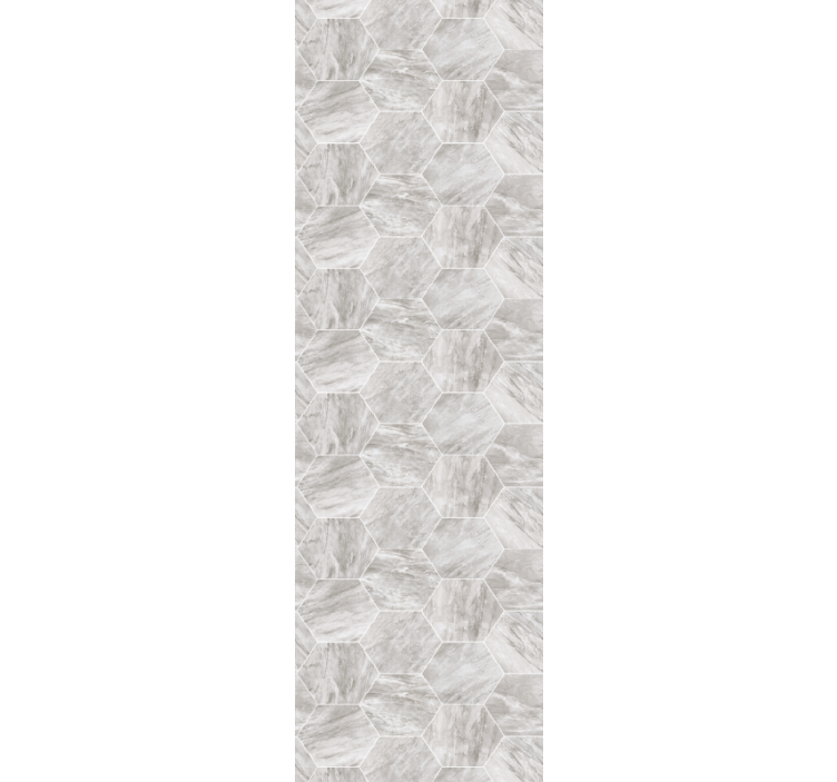 Cortina roller comedor patrón hexagonal mármol dorado - TenVinilo