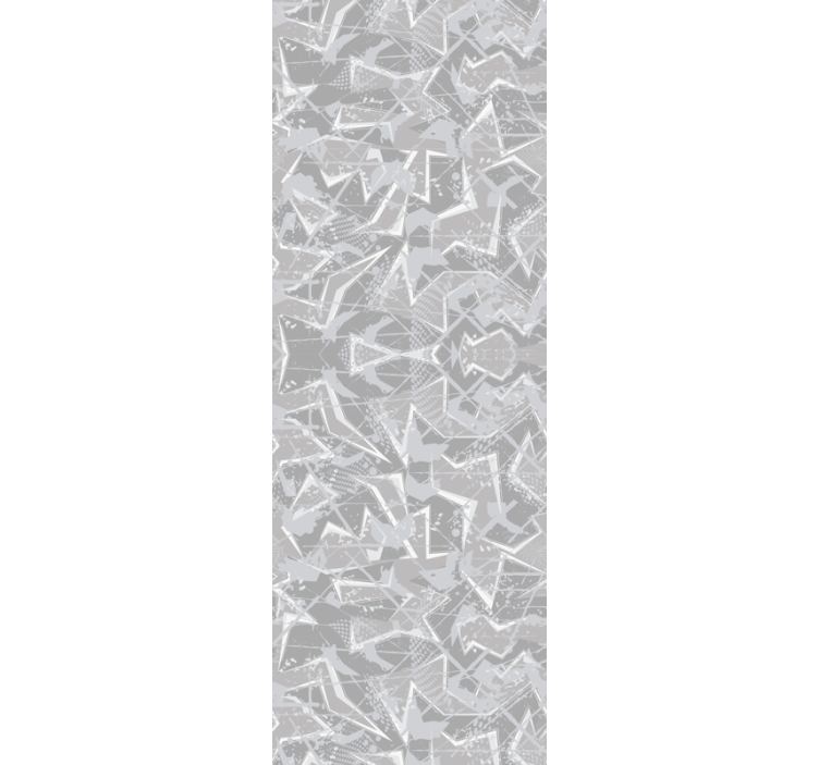 Cortina roller comedor grises gráficos finos 80's - TenVinilo