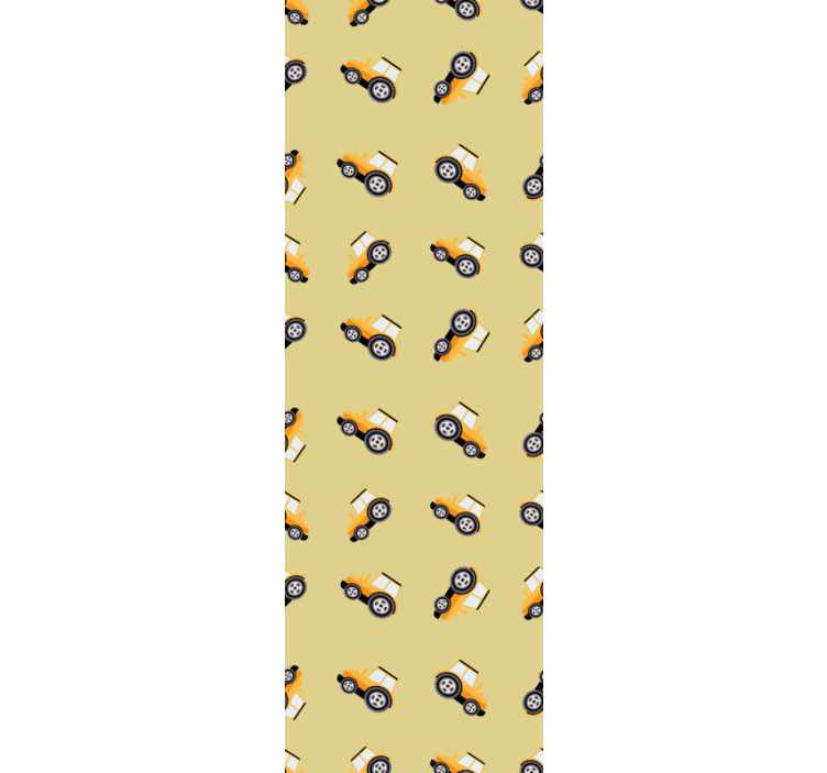 Cortina roller infantil camiones de construcción adorables - TenVinilo