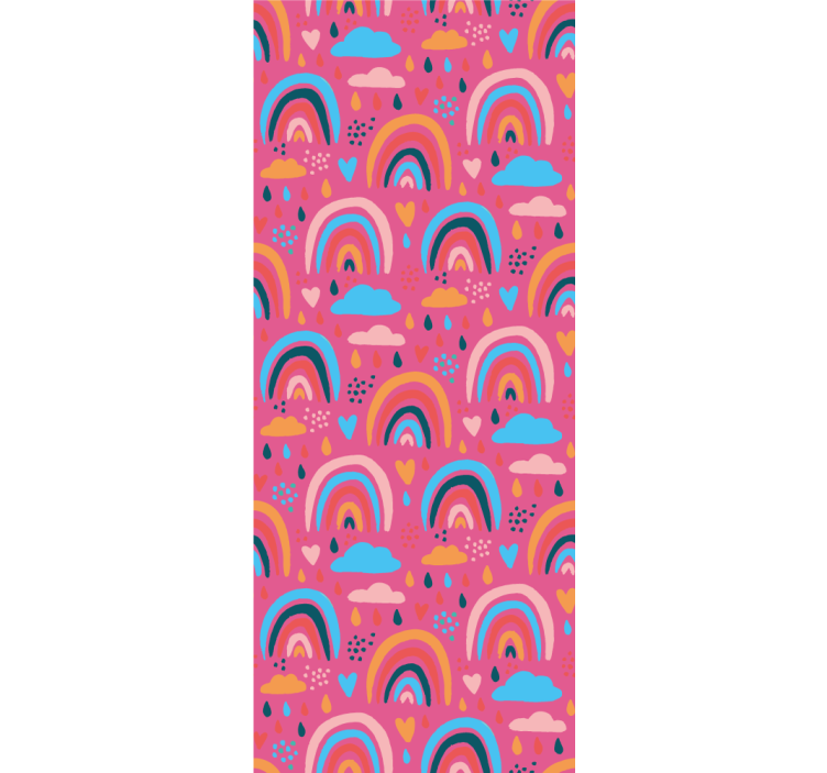 Cortina roller infantil con alegres patrones de arcoíris - TenVinilo