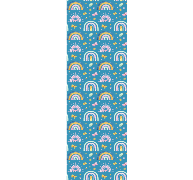 Cortina roller infantil patrones de mariposas arcoíris - TenVinilo