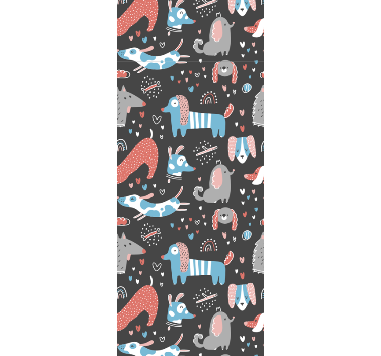 Cortina roller infantil ilustración de perros adorables - TenVinilo