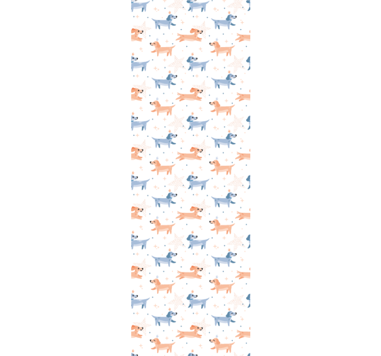 Cortina roller infantil perritos adorables con corona - TenVinilo